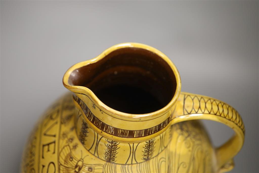 A pottery Harvest jug, dated 1971, made by Harry Juniper of Bideford, 1971, height 29cm